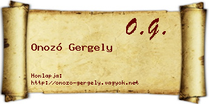 Onozó Gergely névjegykártya