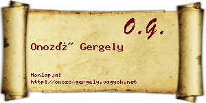 Onozó Gergely névjegykártya